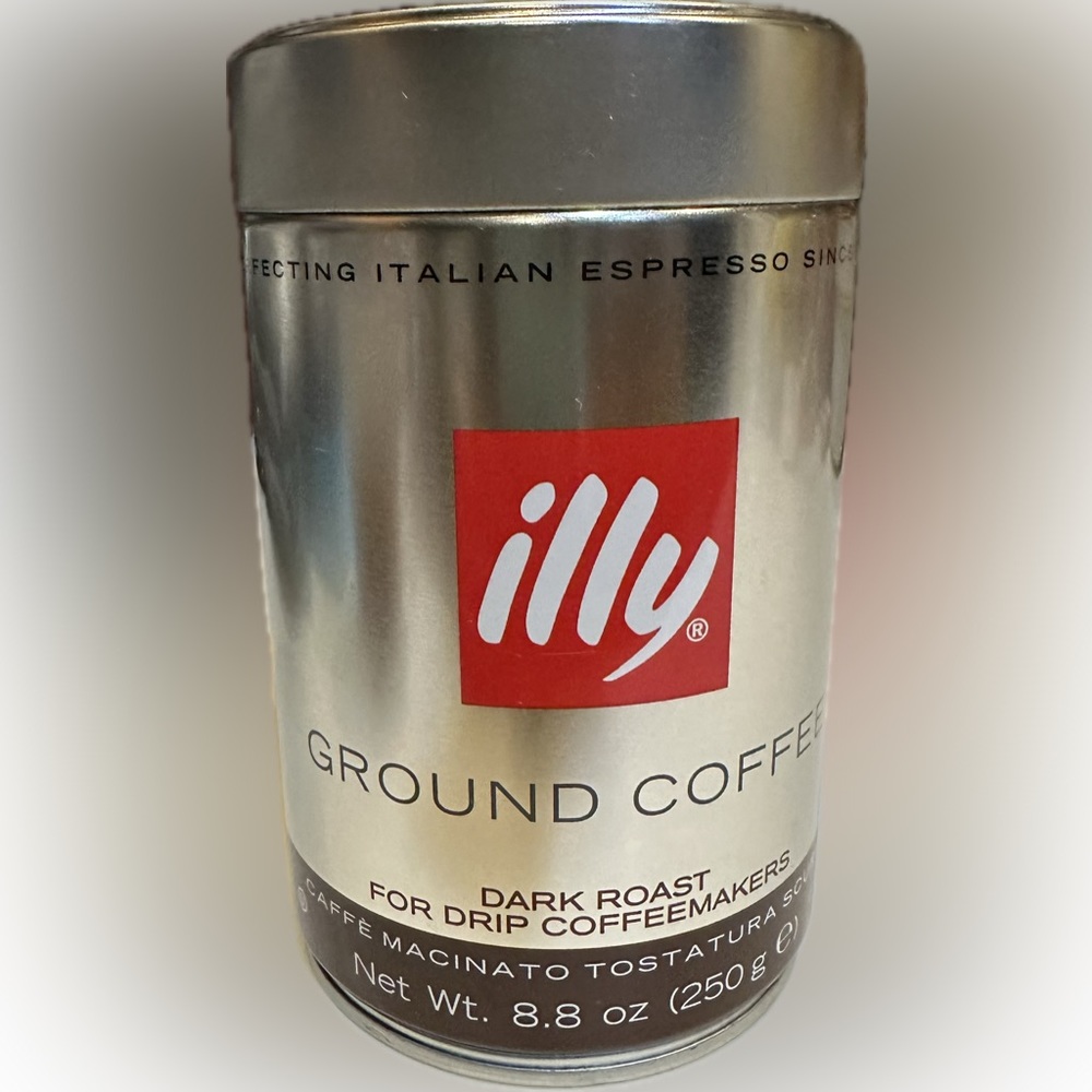ILLY ITALIAN ESPRESSO GROUND COFFEE CAN TIN AIR TIGHT LID COLLECTIBLE STORAGE 5”